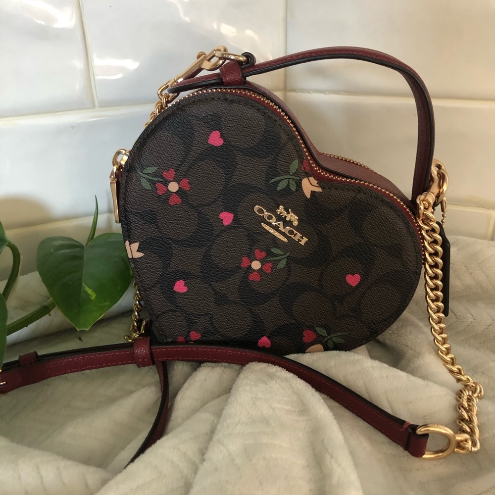 Coach heart cross body bag